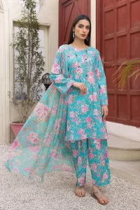 Sky blue Same Printed Shalwar Kameez Suit