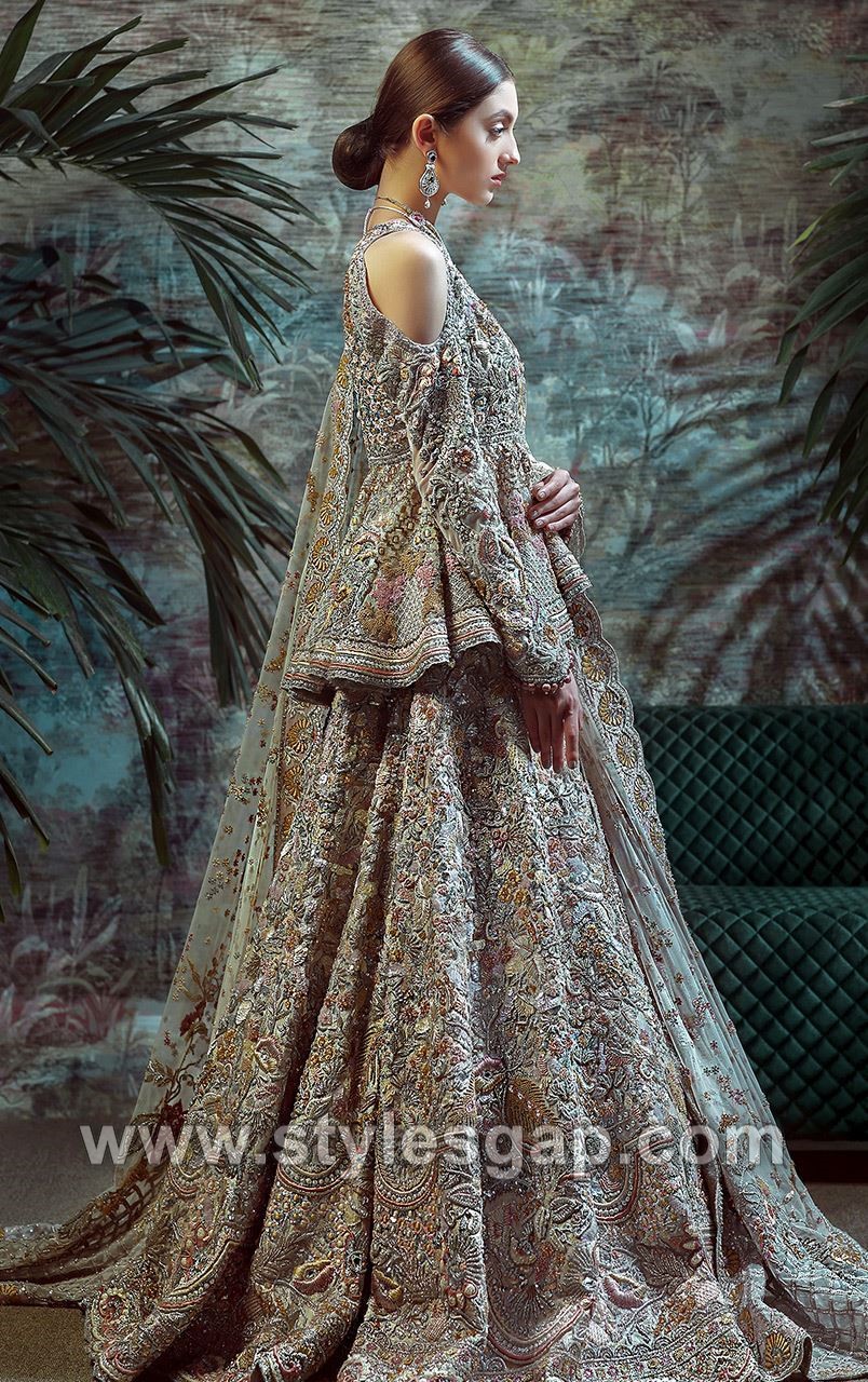 Pakistani peplum wedding dress deals