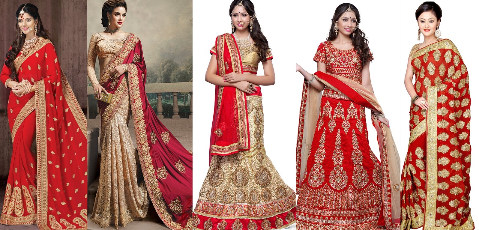 Latest Indian Bridal Wedding Saree & Lehenga Choli Dresses Designs Collection 2015-2016