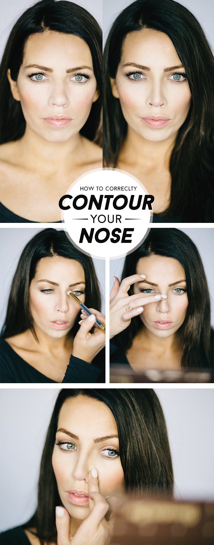 How to Make Nose Look Thinner with Makeup-Tutorial