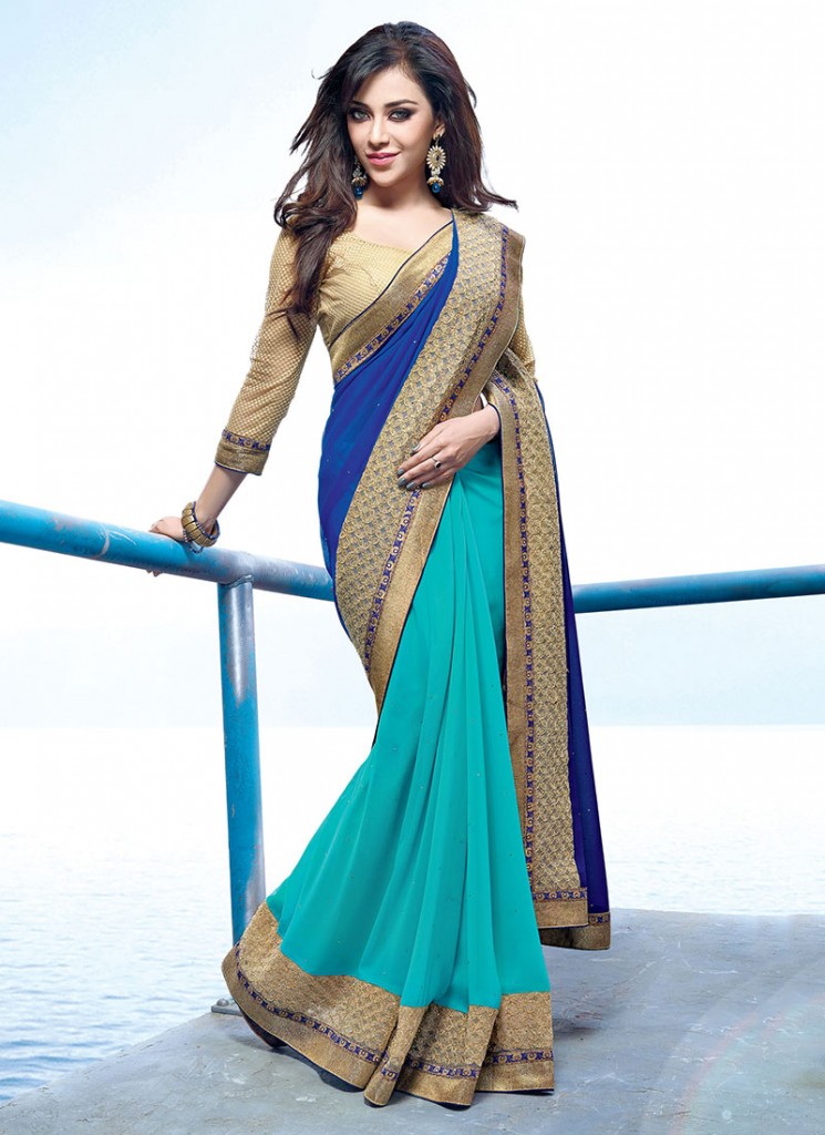 south indian party wear saree