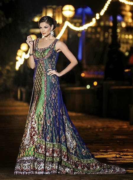 Gown style discount dresses pakistani 2017