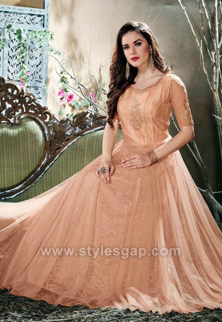 umbrella cut long gown