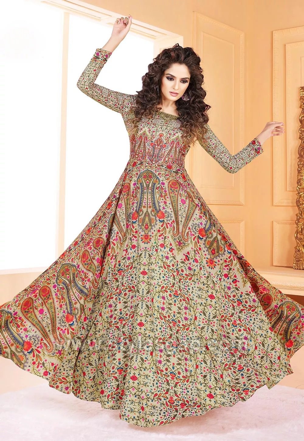 Georgette sequin long gown | Party wear long gowns, Party wear indian  dresses, Long gown design