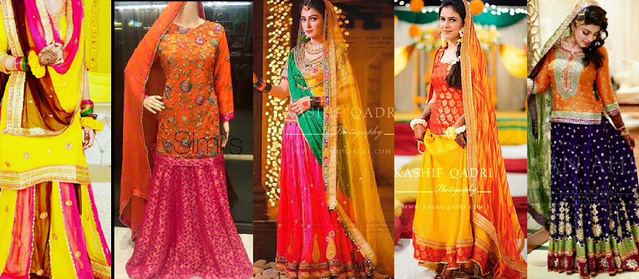 mehndi dresses lehenga