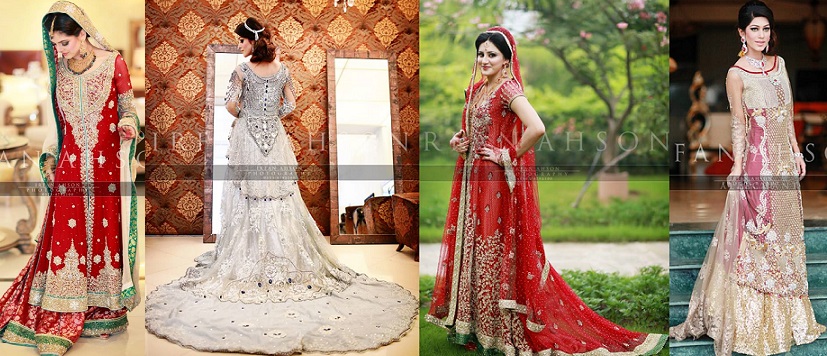 long tail pakistani wedding dresses