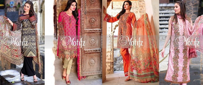 Motifz Summer Embroidered Lawn Dresses Collection 2016-2017