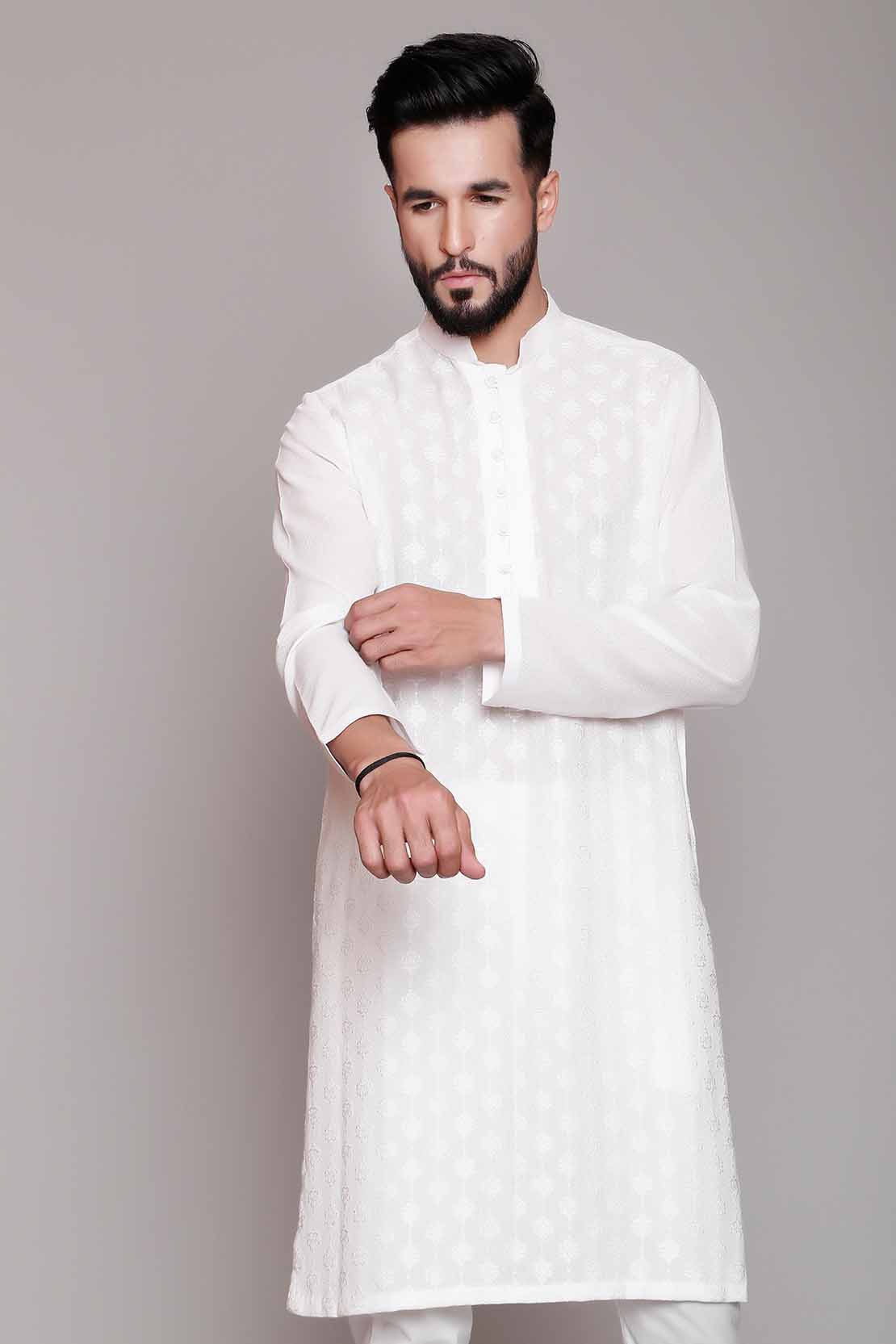 white shalwar kameez design for man