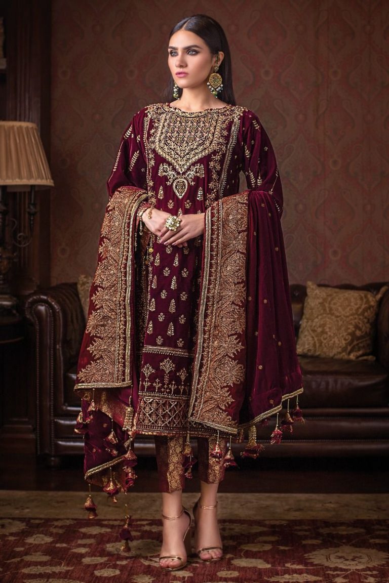 Gul Ahmed Fancy Winter Velvet Dresses & Shawls Collection 20202021