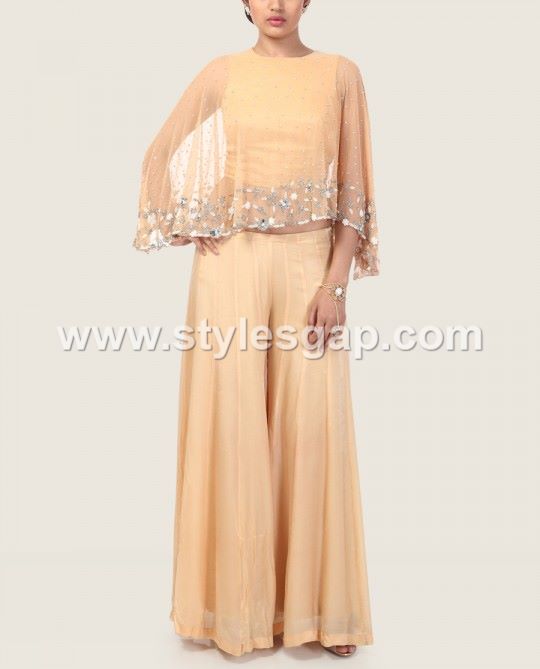 cape top dress with palazzo