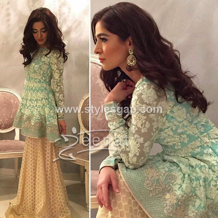 peplum formal dress pakistani