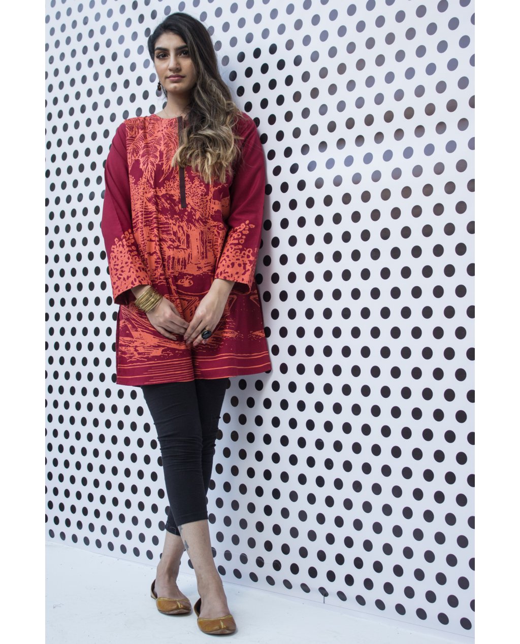 polka dots kurti designs 2019