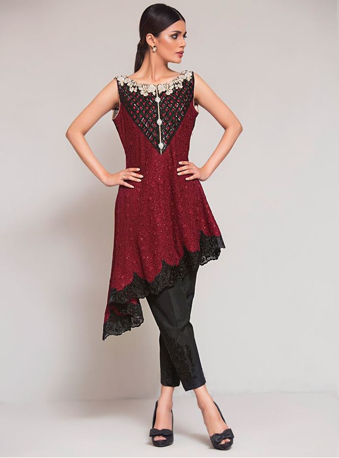  Latest  Pakistani Short Frocks Peplum Tops Styles Designs 