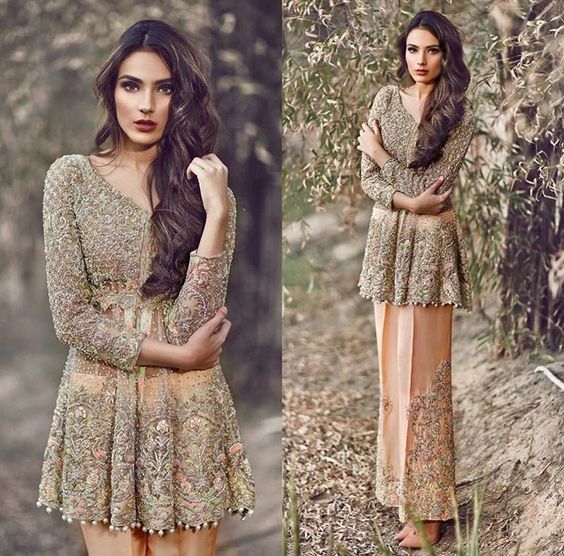 peplum style pakistani dresses