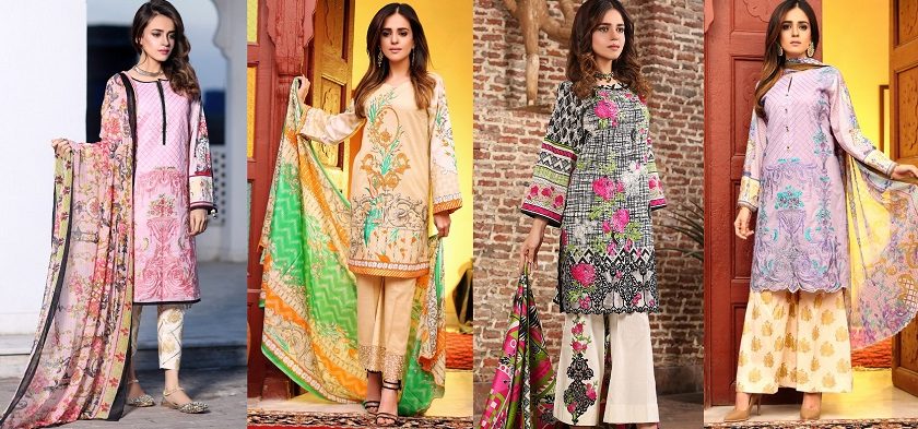 Flora Premium Lawn Designs Collection 2017-2018 Best Pakistani Lawn Suits Dresss