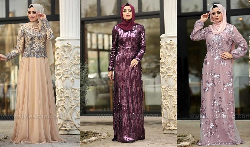 Latest Fancy Party Wear Formal Hijabs Abaya Evening Dresses