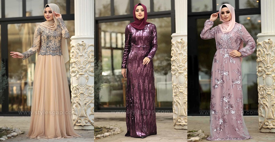 Latest Fancy Party Wear Formal Hijabs Abaya Evening Dresses