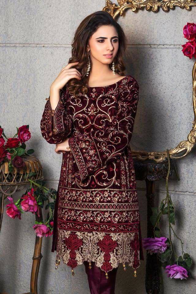 Winter Velvet Dresses Designs Latest Trends Collection 2023 2024