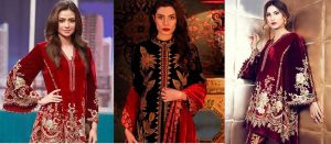 Winter Velvet Dresses Designs Latest Trends Collection 2023-24