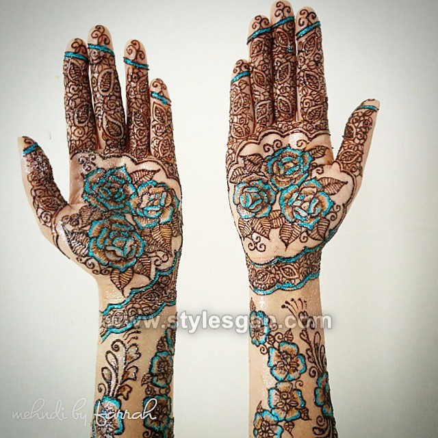 Both Hands full Glitter Mehndi Designs (11)