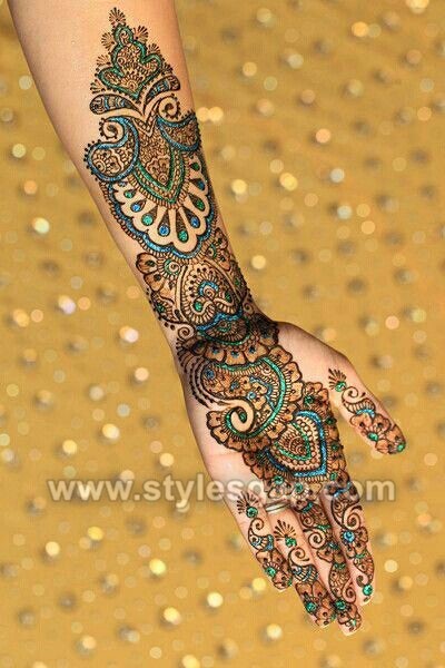 Floral Glitter Mehndi Designs (6)