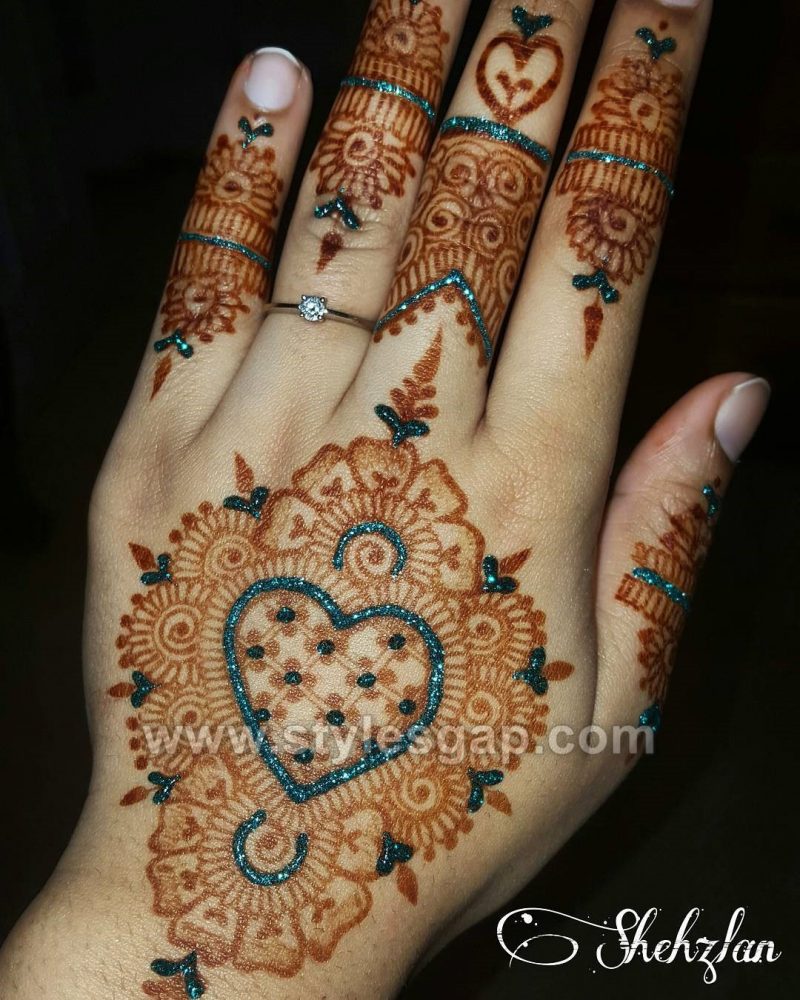 Stylish Glitter Tikki Mehndi Designs (14)