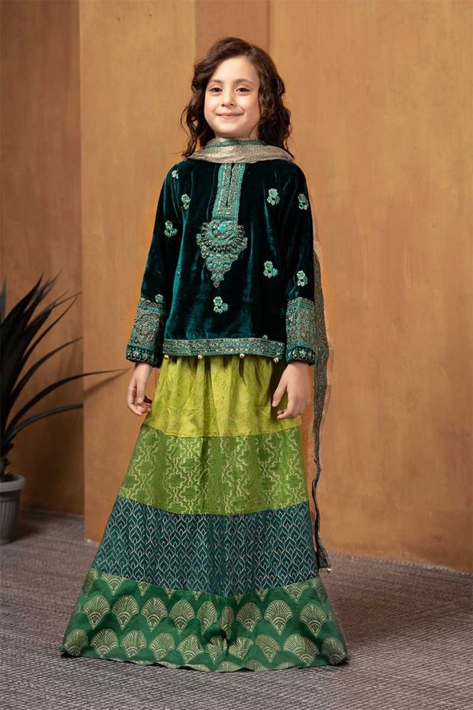 Maria B Fancy Kids Desi Dresses Designs for Girls 2024 Collection