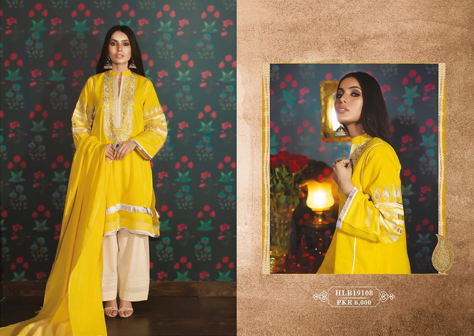 khaadi yellow dress