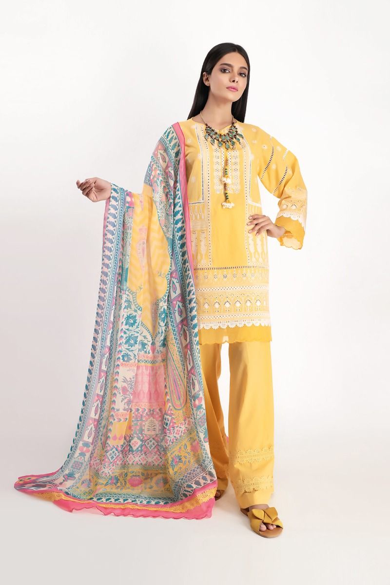 khaadi yellow dress