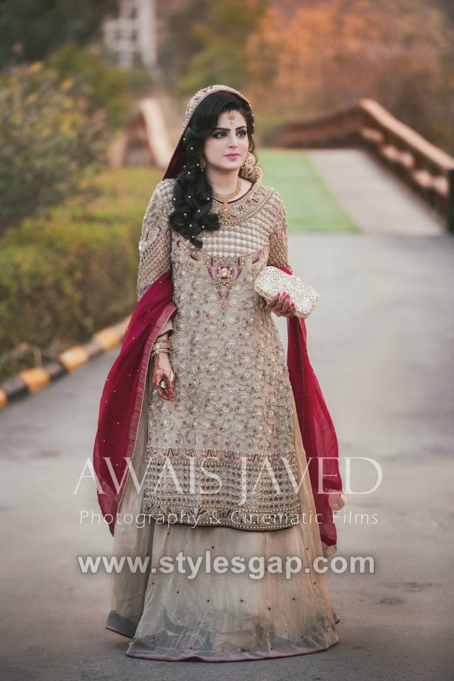 pakistani bridal lehenga with long kurti