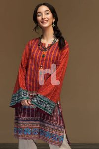 red winter kurti
