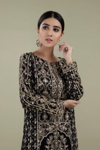 2 Pc Suit - Embroidered Shirt with Gota work and Solid Trouser