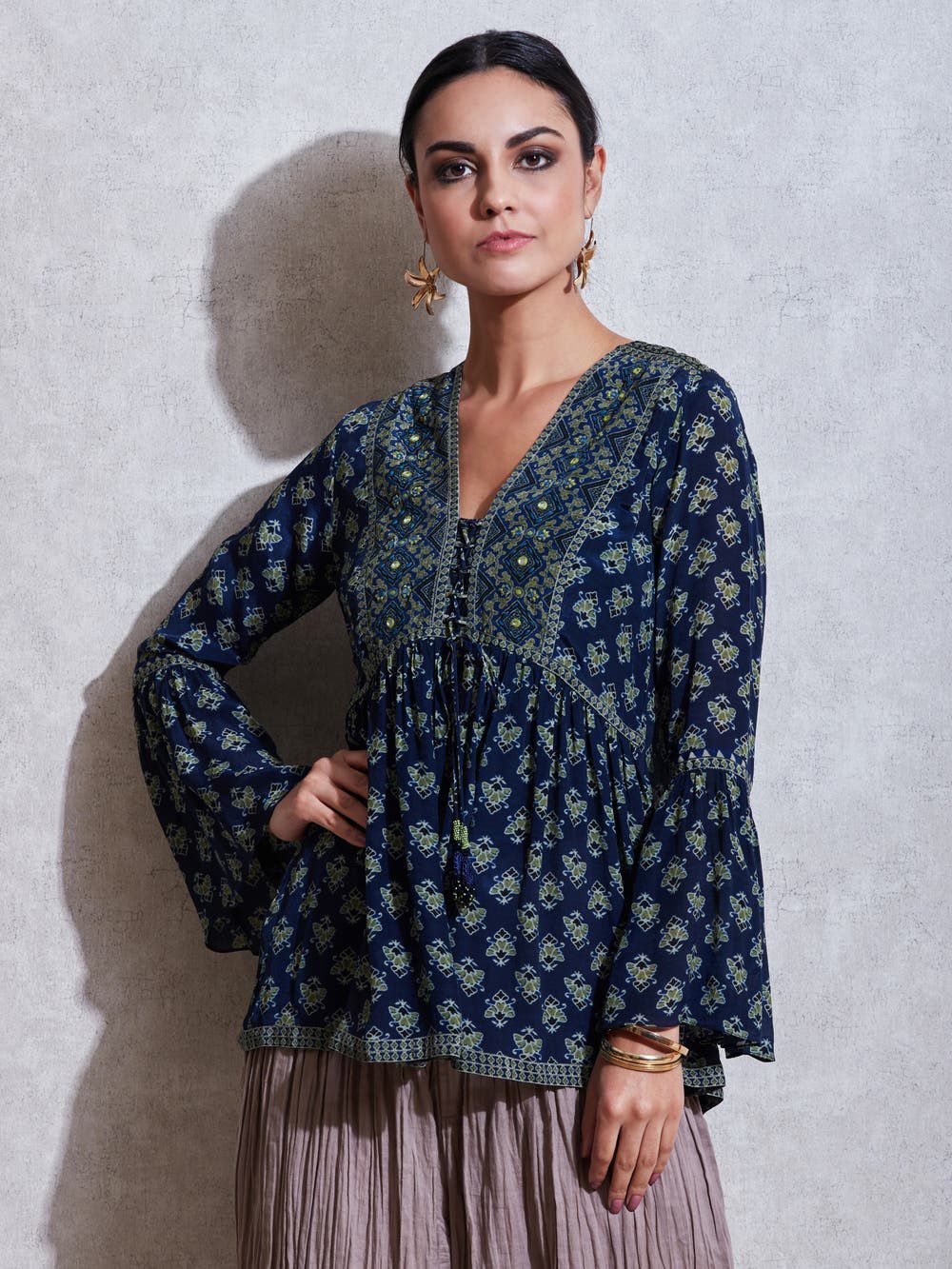 Kiana Simona-Silk-Designer-Kurti-With-Skirt: Textilecatalog