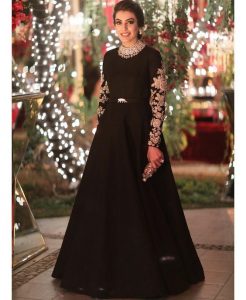Asian Pakistani Black Color Dresses Combination Collection