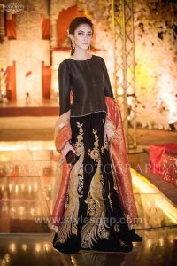 BLack ledhenga styles and designs combination