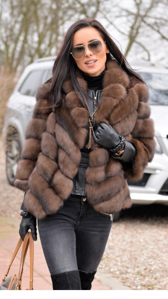 brown fuax fur jacket