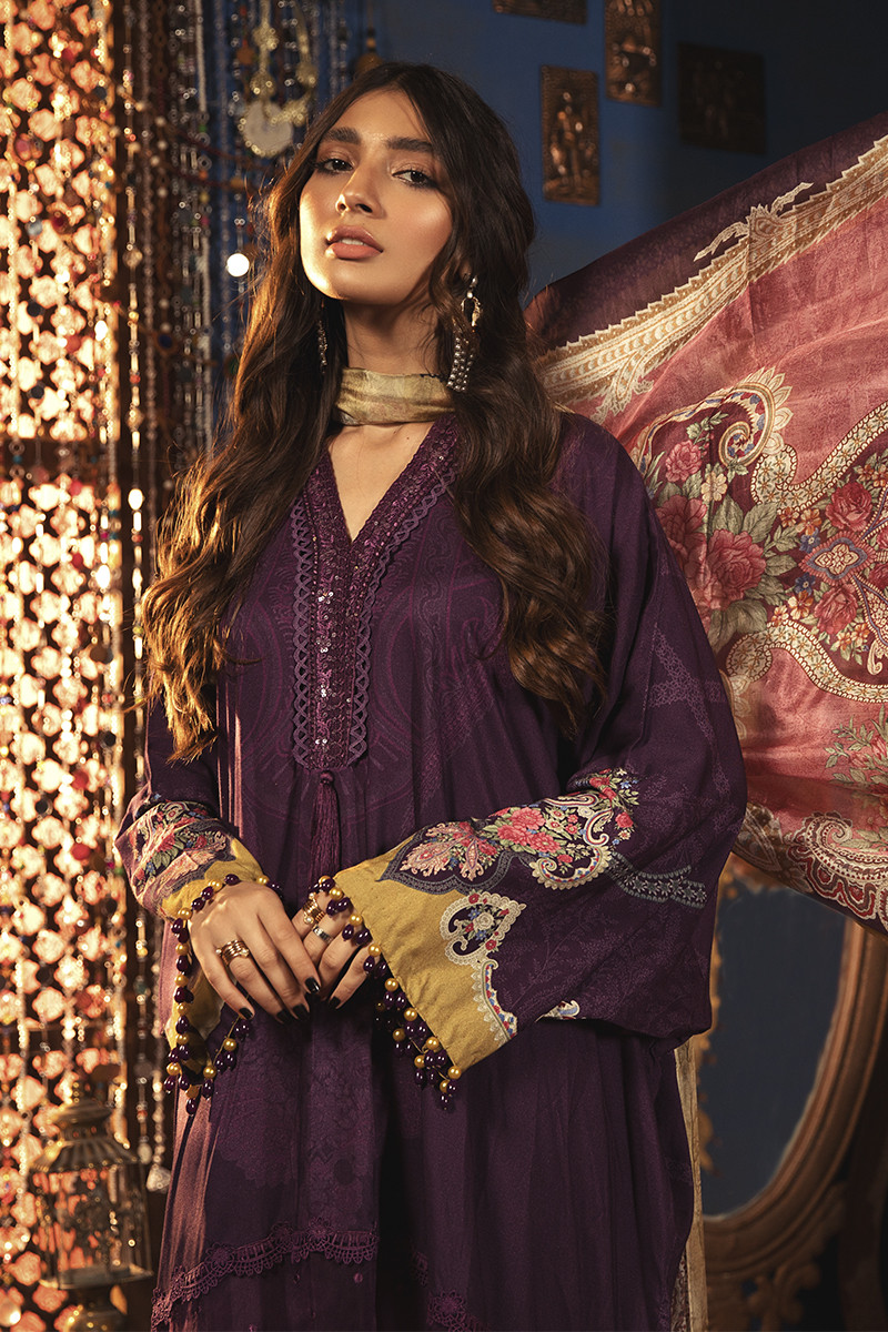 Latest Maria B Winter Printed Dresses Embroidered Collection (17
