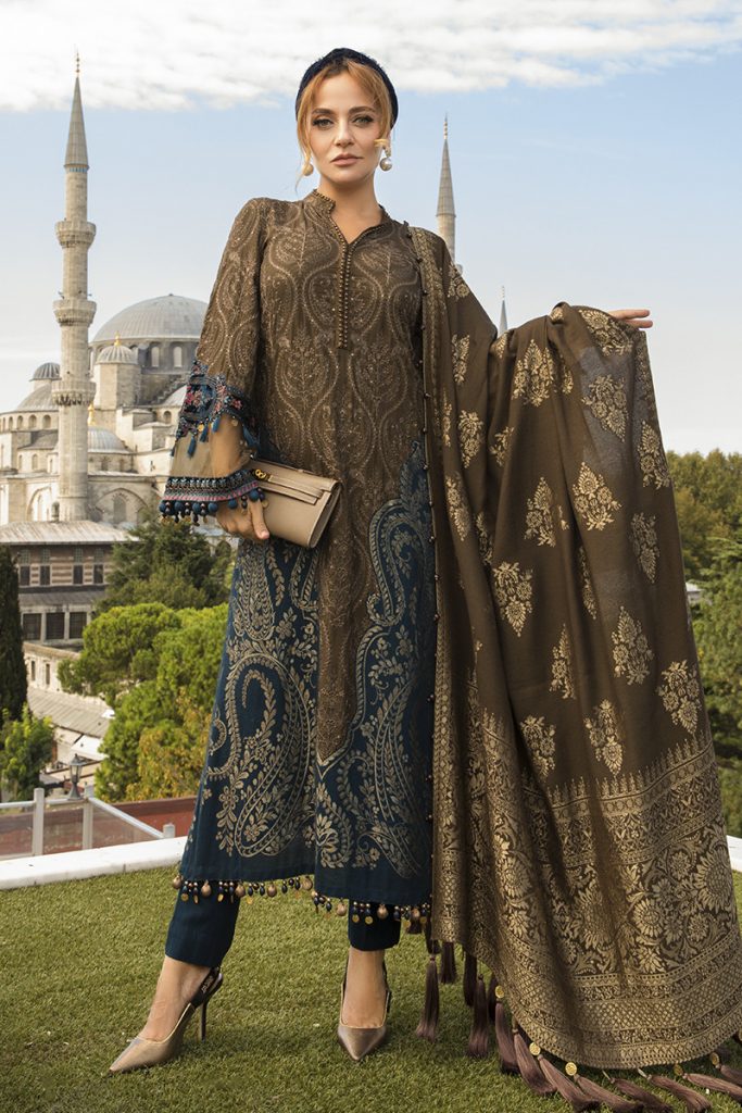Maria B Latest Winter Linen Dresses Fancy Shawl Collection 20202021
