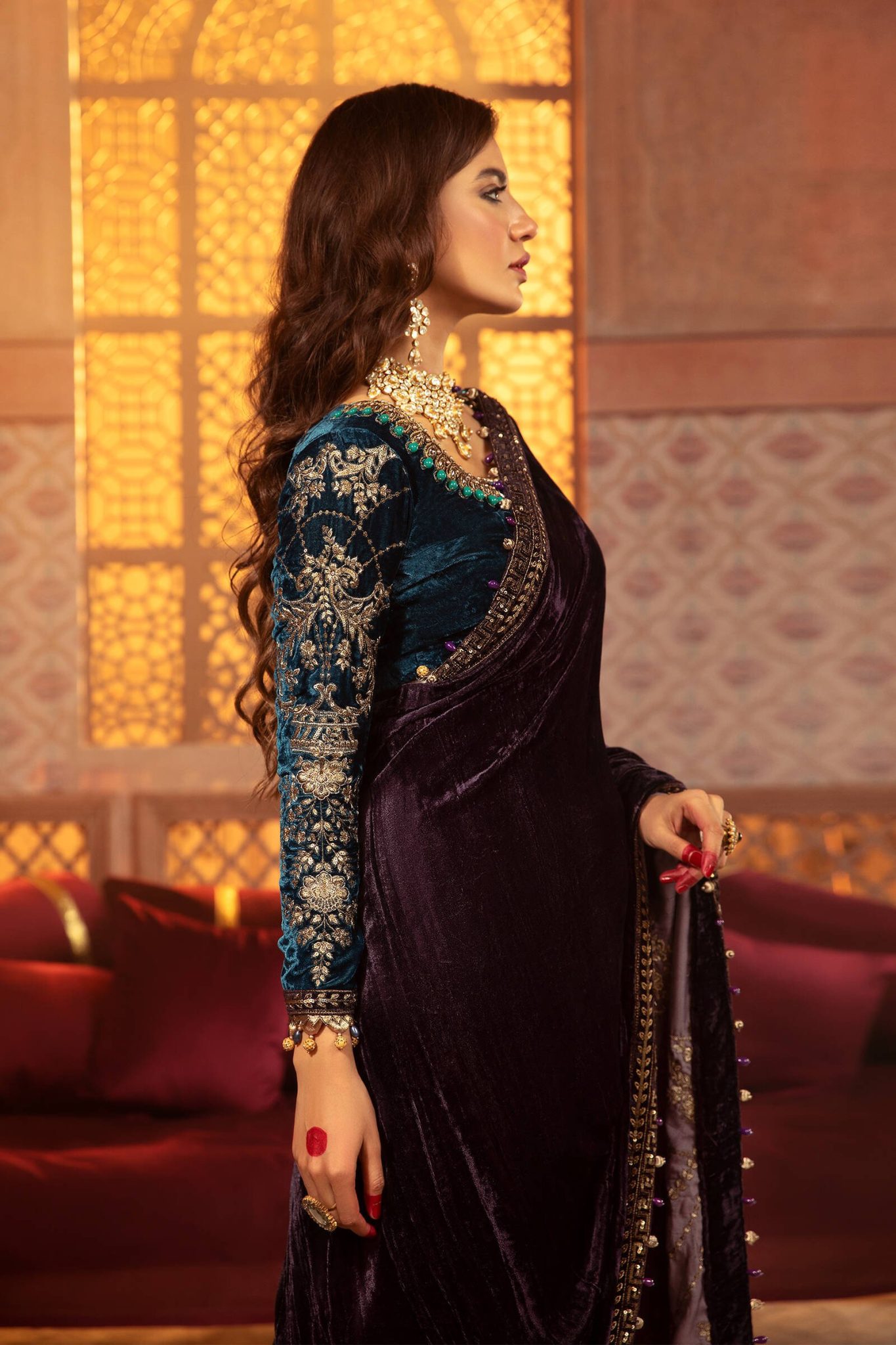 Maria b velvet formal winter party wear dresses 2025