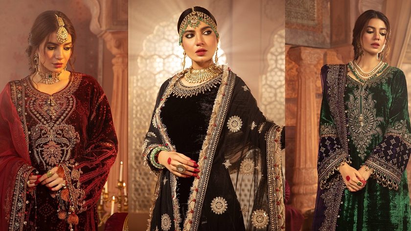 Maria B Velvet Formal Winter Party Wear Dresses Collection