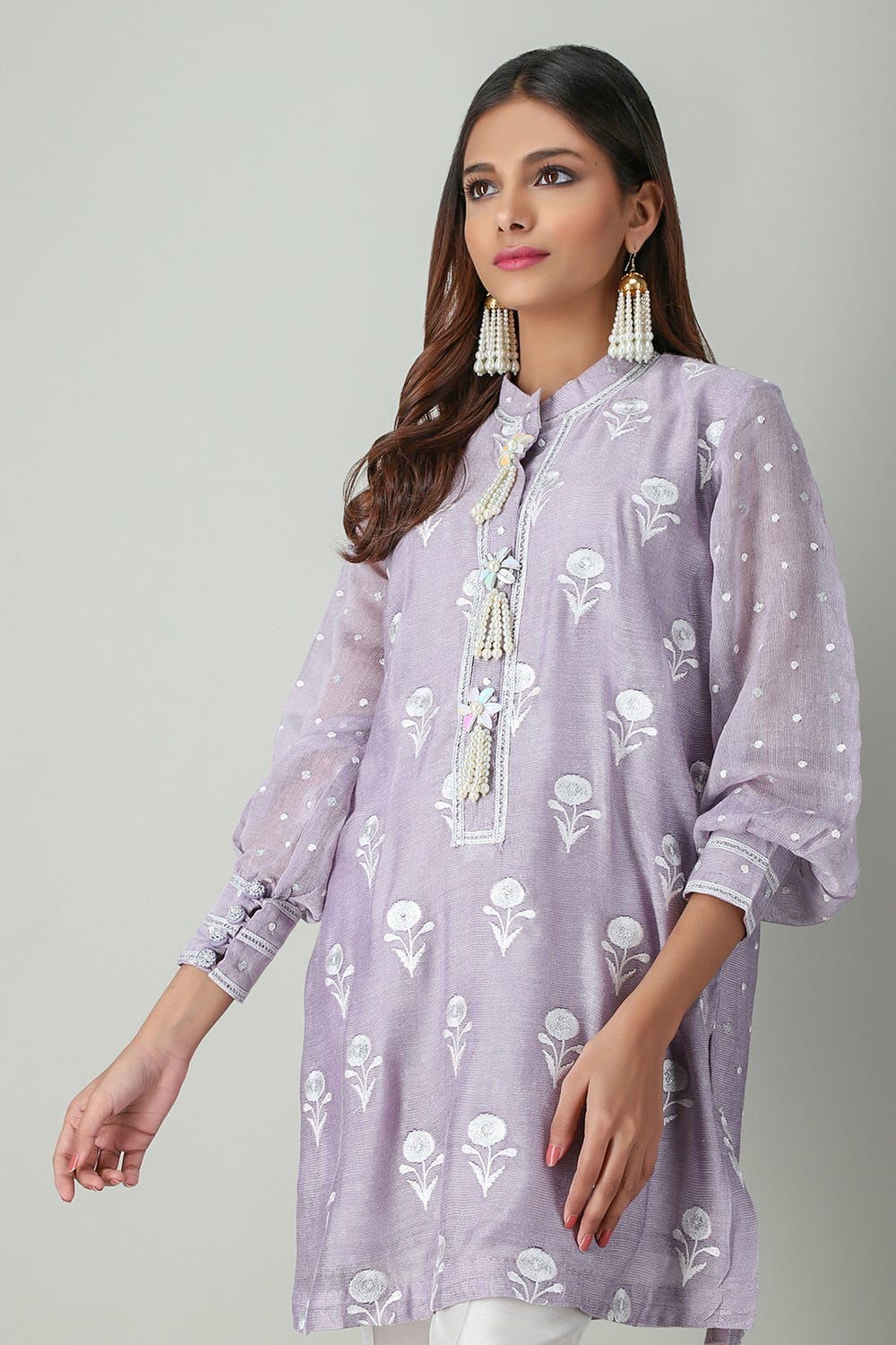 Ladies Saphire/ Al karam/ Khaadi Nishat Original printed Khader Kurta/ shirt 