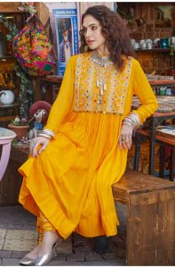 Latest Colorful Kurti Peplum Dresses