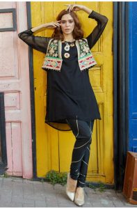Latest Colorful Kurti Peplum Dresses