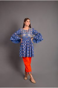 Latest Colorful Kurti Peplum Dresses