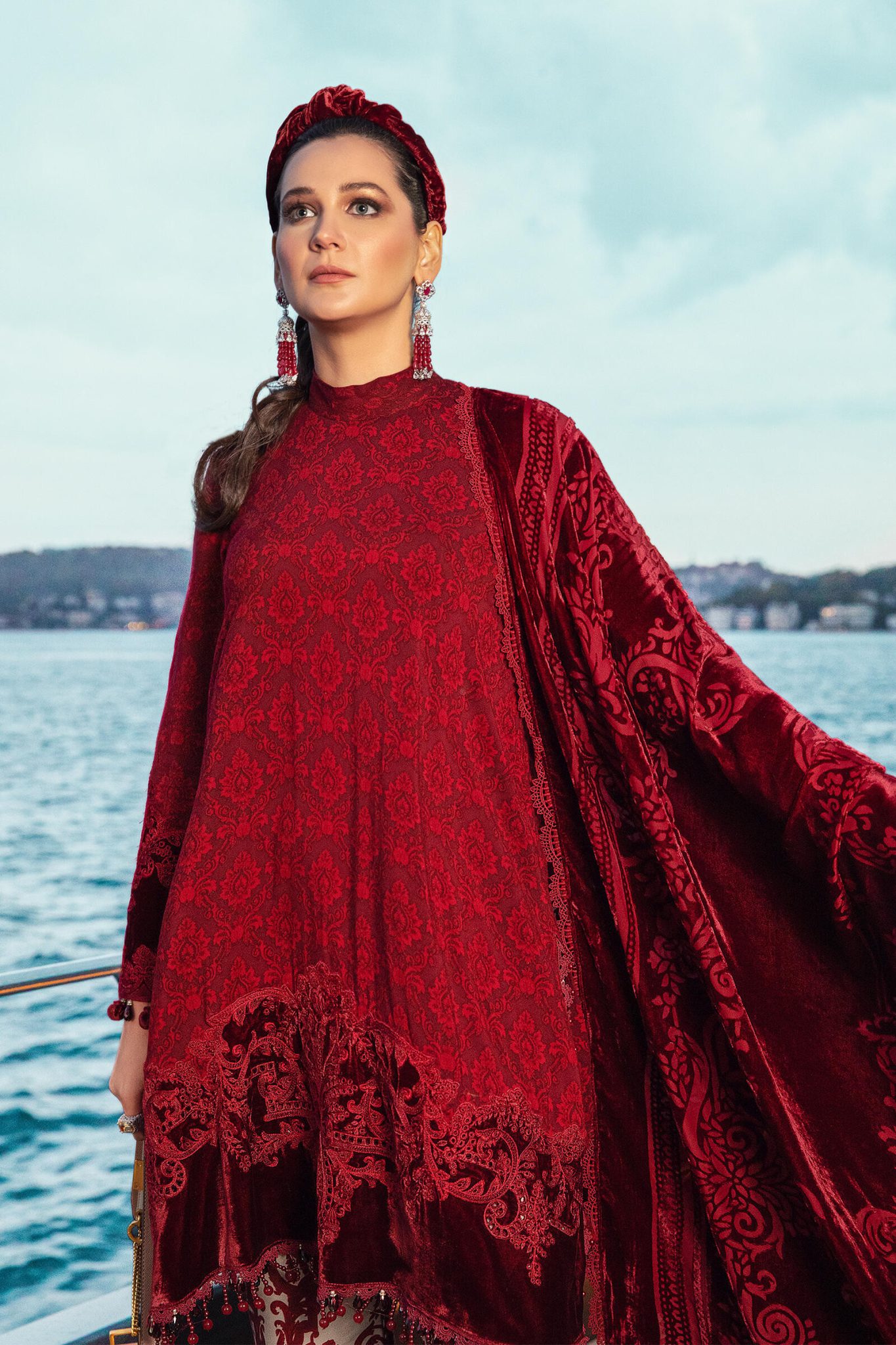 Maria B Latest Winter Linen Dresses Fancy Shawl Collection 2022