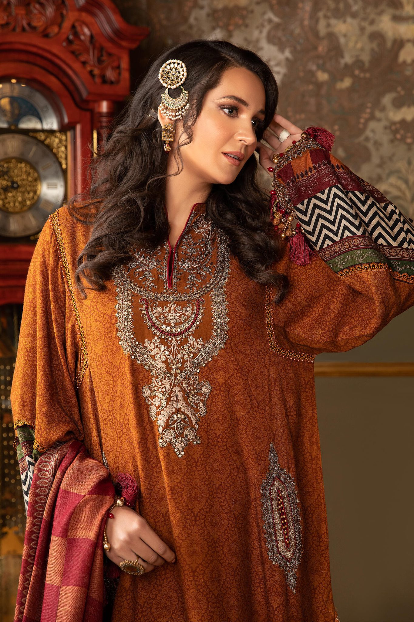 Maria B Latest Winter Linen Dresses Fancy Shawl Collection 2022