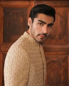 beautiful cream color fancy groom sherwani