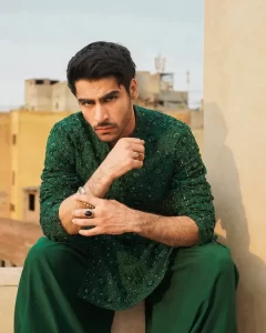 handsome hunk khushal khan wearing awesome green kurta