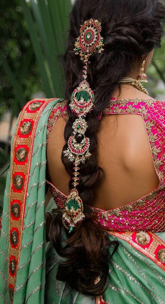 New Modern Braided Bridal Hairstyle For South Indian Wedding/Decorated  Flower … | Indian wedding hairstyles, Wedding bun hairstyles, South indian  wedding hairstyles