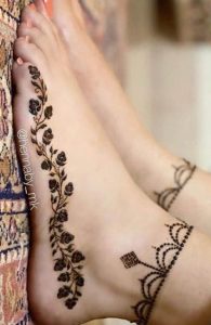 Henna Side Bails for Feet/ Floral Swirls